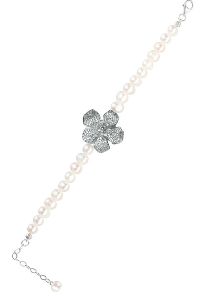 Viola Gümüş Rengi 925 Ayar Gümüş Kadın Bileklik