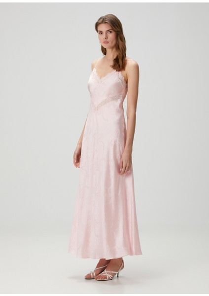 Serita Pembe Jakarlı Maksi Elbise fiyatları