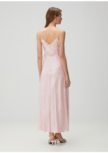 Serita Pembe Jakarlı Maksi Elbise fırsatları