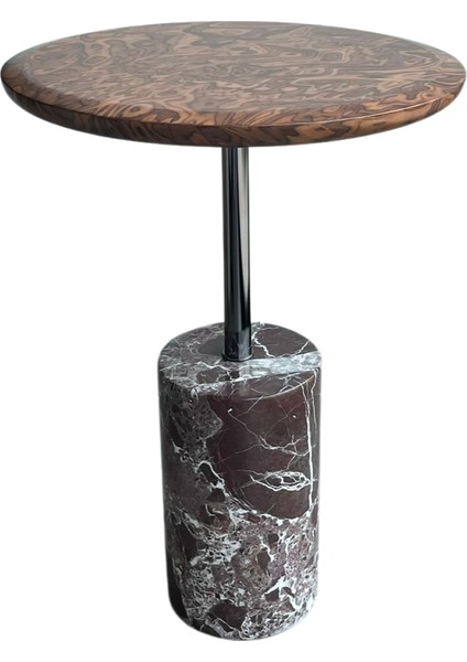 Nest Mermer Ayaklı Kök Kaplama Yuvarlak Yan Sehpa fiyatları