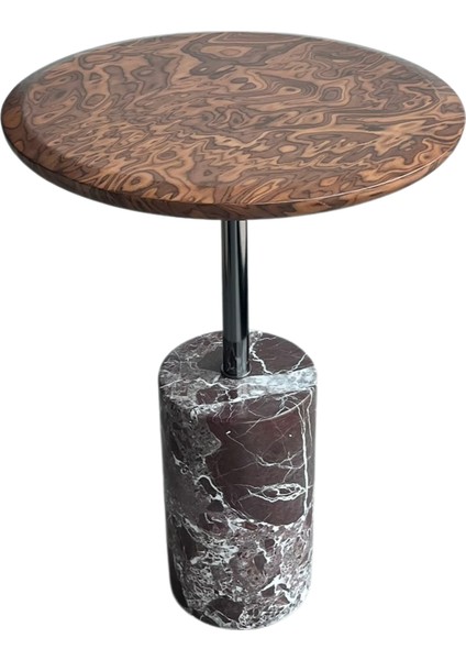 Nest Mermer Ayaklı Kök Kaplama Yuvarlak Yan Sehpa modelleri