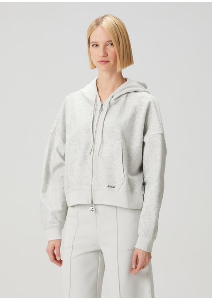 Gri Kapüşonlu Fermuarlı Sweatshirt modelleri