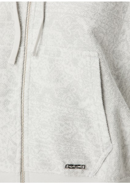 Gri Kapüşonlu Fermuarlı Sweatshirt indirimleri