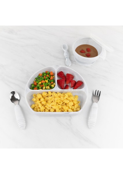 Marble Gri Silikon Vakumlu Tabak modelleri