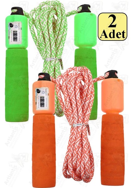 Atlama Ipi Ayarlanabilir Sayaçlı 2 Adet Ayarlı Göstergeli Atlama Ipi Evde Spor Ipi Sünger Tutamaçlı Antreman Egzersiz