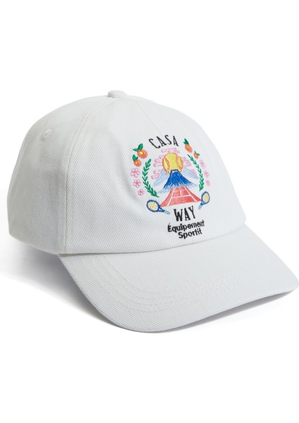 Beyaz Nakışlı Kadın Şapka