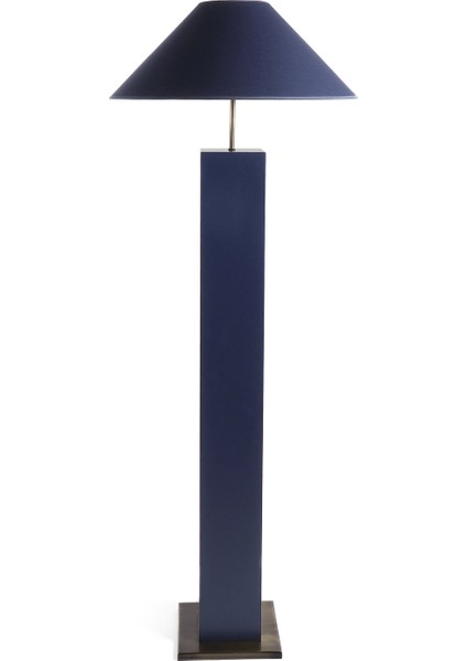 Nona Koyu Mavi Ahşap Lambader