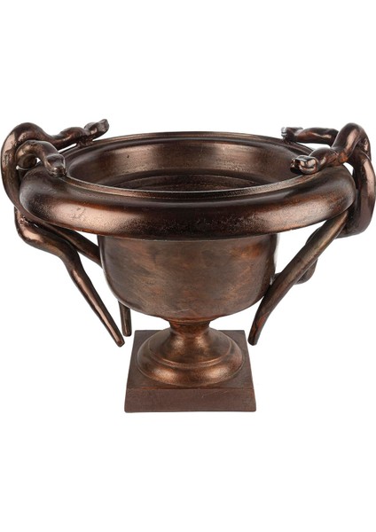 Yılanlı Antik Bakır Saksı 62X49 cm