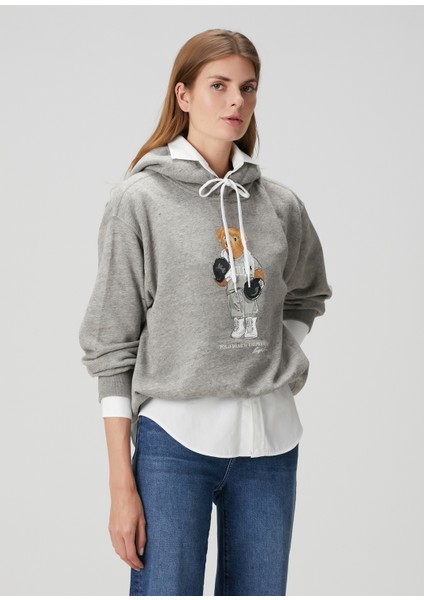 Gri Baskılı Sweatshirt modelleri