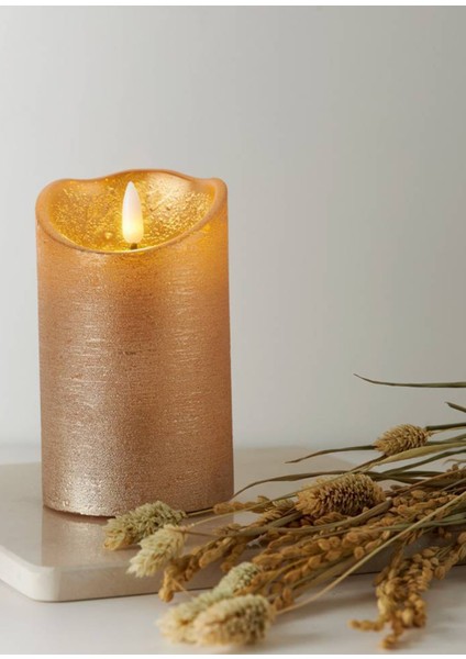 411499 Flamme Rustic Altın Rengi LED Mum 12,5 cm fiyatları