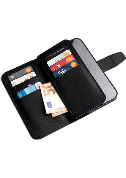 Multi Wallet iPhone 16 Black Deri Telefon Kılıfı modelleri
