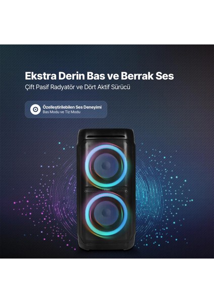 Carnival Taşınabilir Bluetooth Parti Hoparlörü 100W modelleri