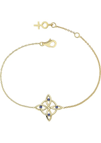 Pure Magic Knot Safirli Kadın Altın Bilezik