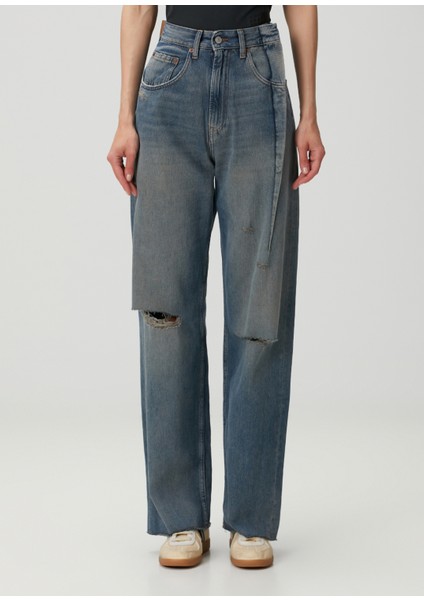 Mavi Yıpratmalı Jean Pantolon fiyatları