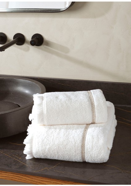 Riso Off White Pamuklu Banyo Havlusu 90 x 150 cm fiyatları