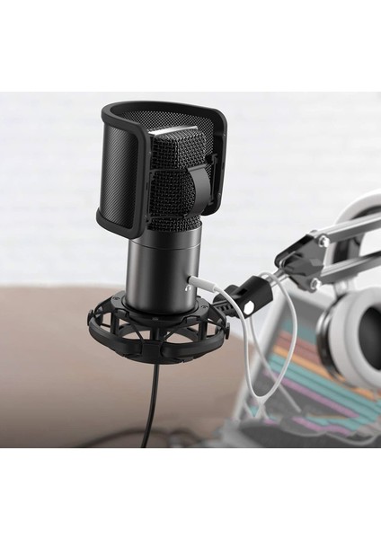 T683 USB Type C Profesyonel Siyah Mikrofon Seti fırsatları