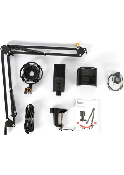 T683 USB Type C Profesyonel Siyah Mikrofon Seti indirimleri