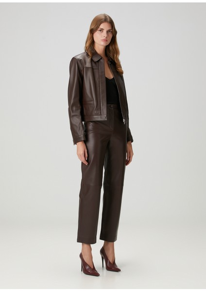 Ascot Kahverengi Deri Ceket fiyatları