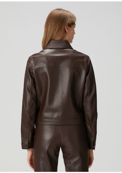 Ascot Kahverengi Deri Ceket fırsatları