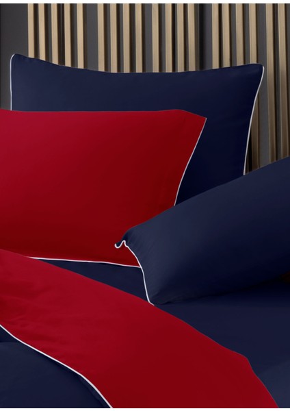 Beyaz Biyeli Kırmızı Oxford Yastık Kılıfı 50X70 cm fiyatları