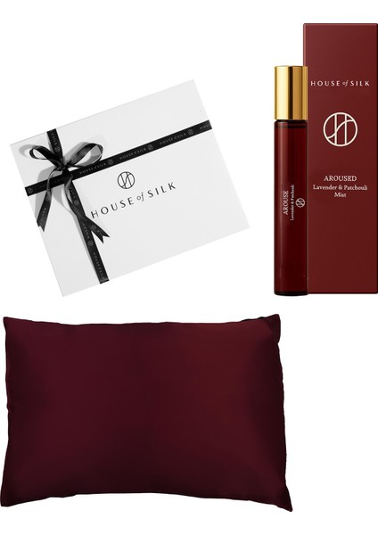 Arouse Deep Reset Bordo Ipek Yastık Kılıfı ve Mist Set