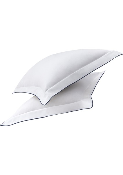 Antrasit Biyeli Beyaz Oxford Yastık Kılıfı 50X70 cm