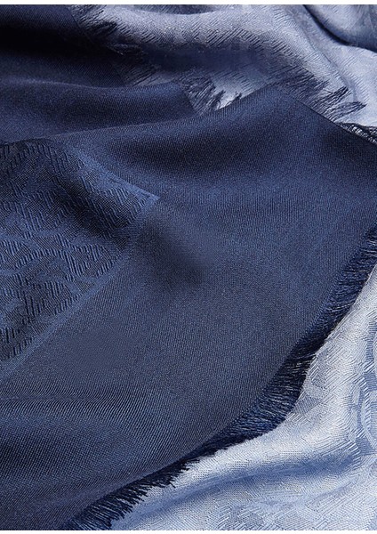 Koyu Mavi Logo Jakarlı Kadın Ipek Fular fiyatları