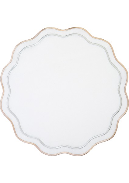 London 2’li Altın Gri Işlemeli Amerikan Servis 42X42 cm