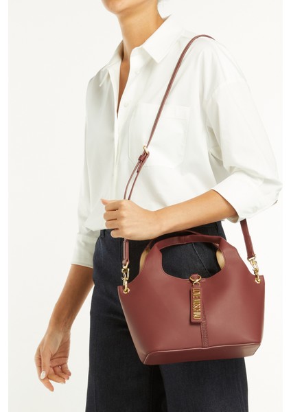 Bordo Logo Detaylı Kadın Çapraz Çanta fiyatları