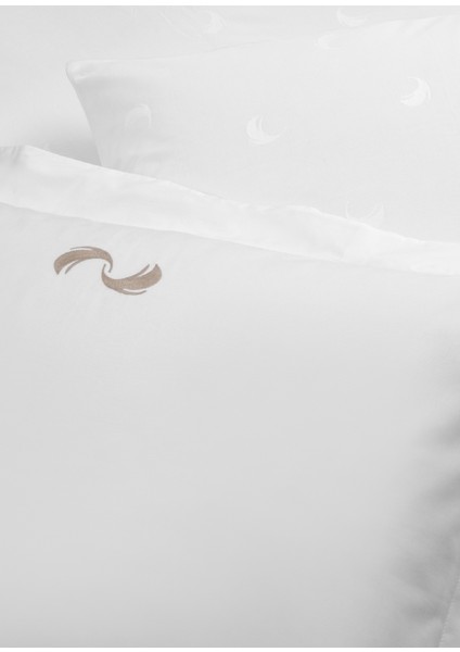 Andlös Bej Kuş Tüyü Jakarlı ve Nakışlı Organik Pamuk Çift Kişilik Nevresim Takımı 200 x 220 cm fırsatları