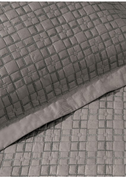 Kungling Organik Pamuk & Nakışlı Antrasit Çift Kişilik Yatak Örtüsü modelleri