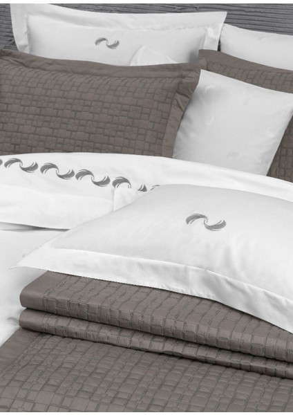 Kungling Organik Pamuk & Nakışlı Antrasit Çift Kişilik Yatak Örtüsü indirimleri