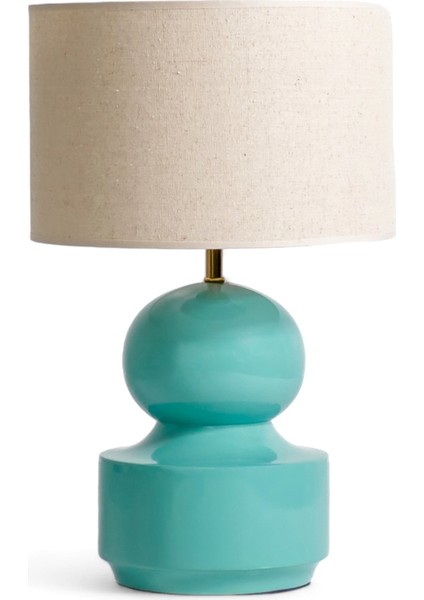 Capri Lamp Turquoise Ahşap Abajur