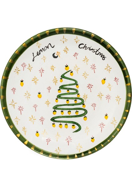 Xmas Lemon Handmade Seramik Tatlı Tabağı 18 cm