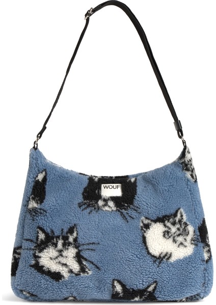 Luna Mavi Siyah Kadın Peluş Çanta