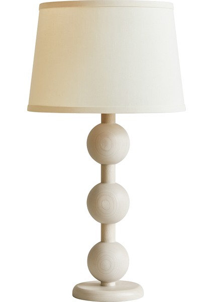 Pola Beyaz Ahşap Abajur