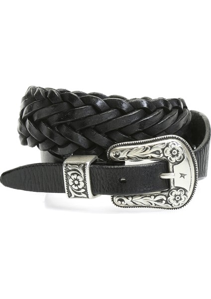 Siyah Kadın Deri Kemer