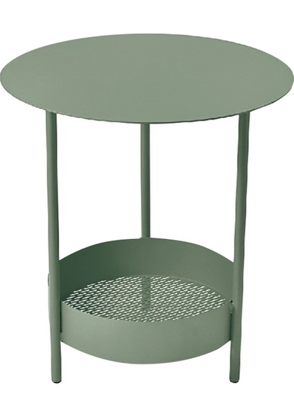 Salsa Pedestal Yeşil Metal Bahçe Sehpası