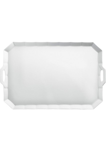 Grecque White Porselen Dikdörtgen Servis Tepsisi 39,7 cm