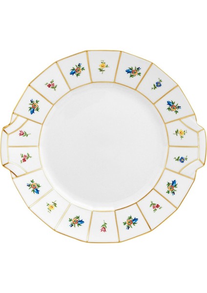 Grecque Mille Fleurs Porselen Kek Tabağı 27 cm
