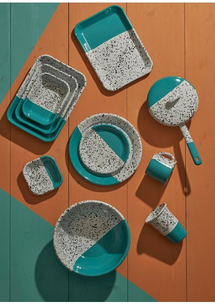 Mind-Pop Turkuaz Emaye Yemek Tabağı 25 cm indirimleri