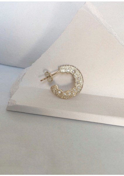 Glimmer Pırlanta Taşlı 14 Ayar Altın Kadın Küpe modelleri