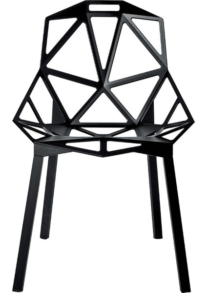 One Siyah Alüminyum Kolsuz Bahçe Sandalyesi