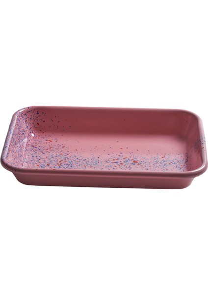 Flow Fest Pembe Emaye Servis Tabağı 26 cm