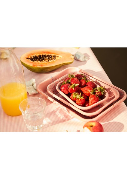 Flow Fest Pembe Emaye Servis Tabağı 26 cm modelleri