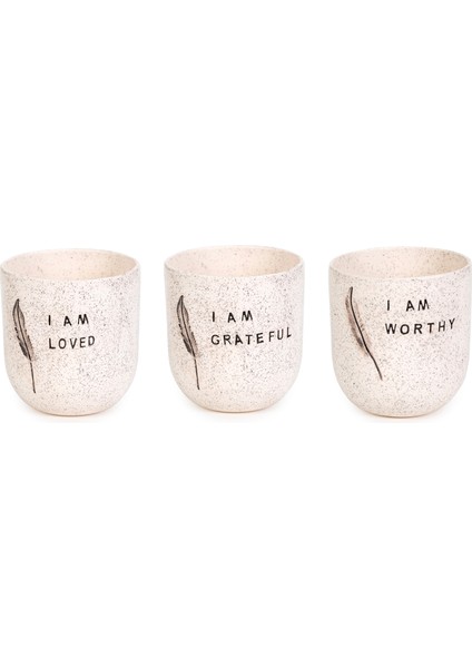 Handmade 3'lü Gümüş Seramik Mug Seti fiyatları