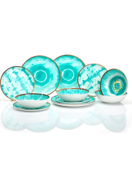 Boho Dream 12 Parça 4 Kişilik Melamin Tabak Seti