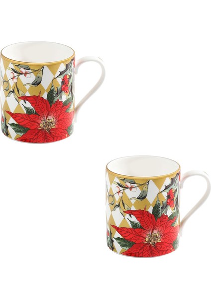 Parterre Gold With Poinsettia 2'li Kupa