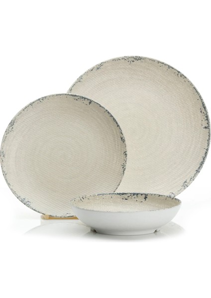 Luna Mavi 12 Parça Melamin Tabak Seti