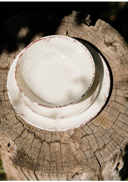 Luna Mavi 12 Parça Melamin Tabak Seti modelleri